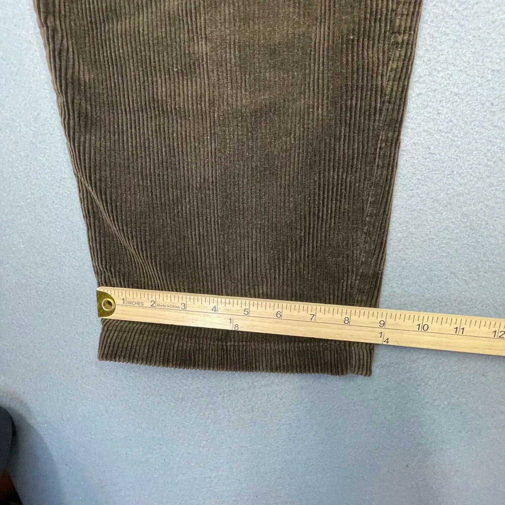 Vtg Polo Ralph Lauren Brown Andrew Pleated Corduroy Pants Mens 33x30